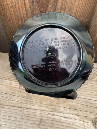 Vtg Fenton Carnival Glass Collector Plate No. 1 1970 The Glass Blower - Picture 2 of 2