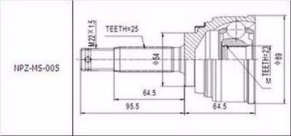 Joint set outer Mitsubishi Eclipse / Galant / Colt/Lancer Gti / Eng.Doh New!