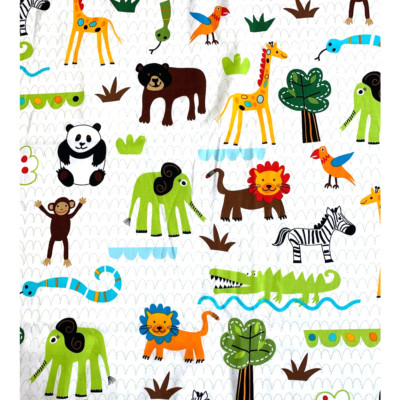 Grainger Kaufman child fabric Wild Friends BTY lion zebra bear giraffe snake