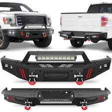 Fits 2009-2014 Ford F150 Steel Front / Rear Bumper W/ LED Lights Off-Road F-150