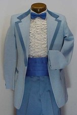 2 tone BLUE RETRO AFTER SIX TUXEDO JACKET or 4pc VINTAGE MENS PROM PARTY TUX