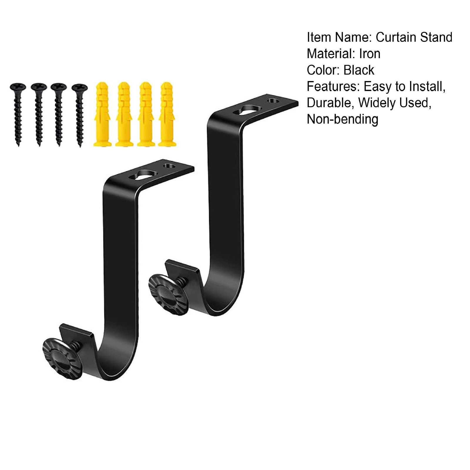 Curtain Pole Bracket Wall Anchors Supportive Ceiling Curtain Rod