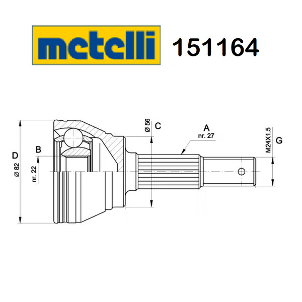 Kupplung Antriebswelle Seite Radnabe FüR Nissan Primera Metelli FüR 3910072J20-image