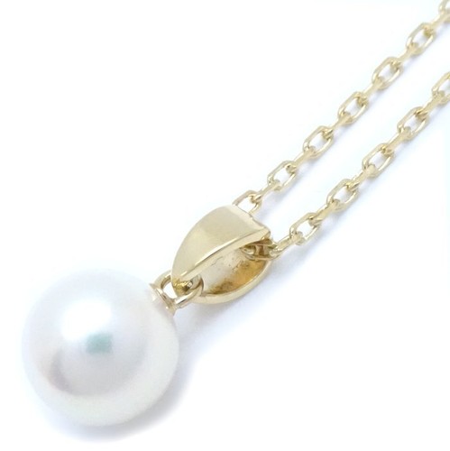 MIKIMOTO 18K Yellow Gold Necklace Pearl 7.1 mm /293139