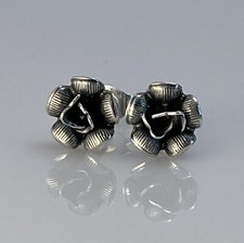 925 Sterling Silver Rose Stud Flower Earrings Jewelry