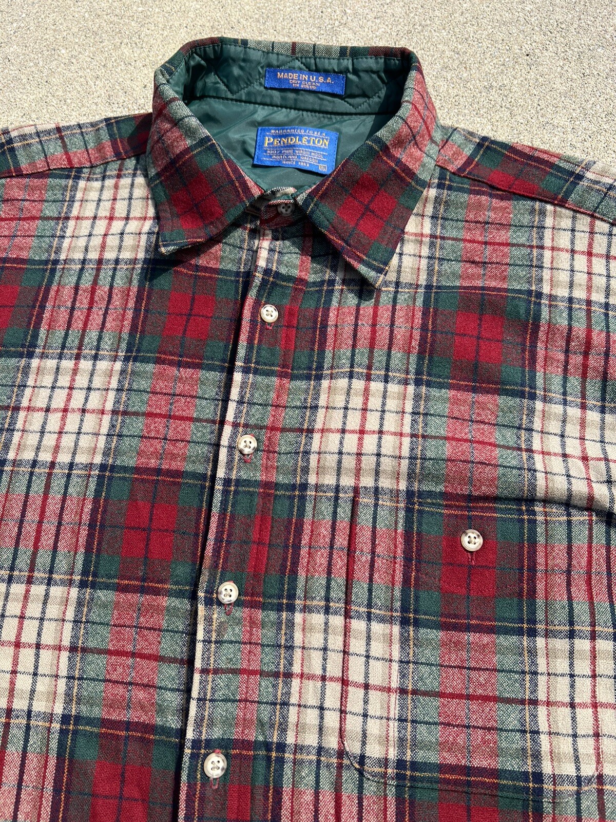 Vintage Pendleton Button Up Wool Long Sleeve Plai… - image 2