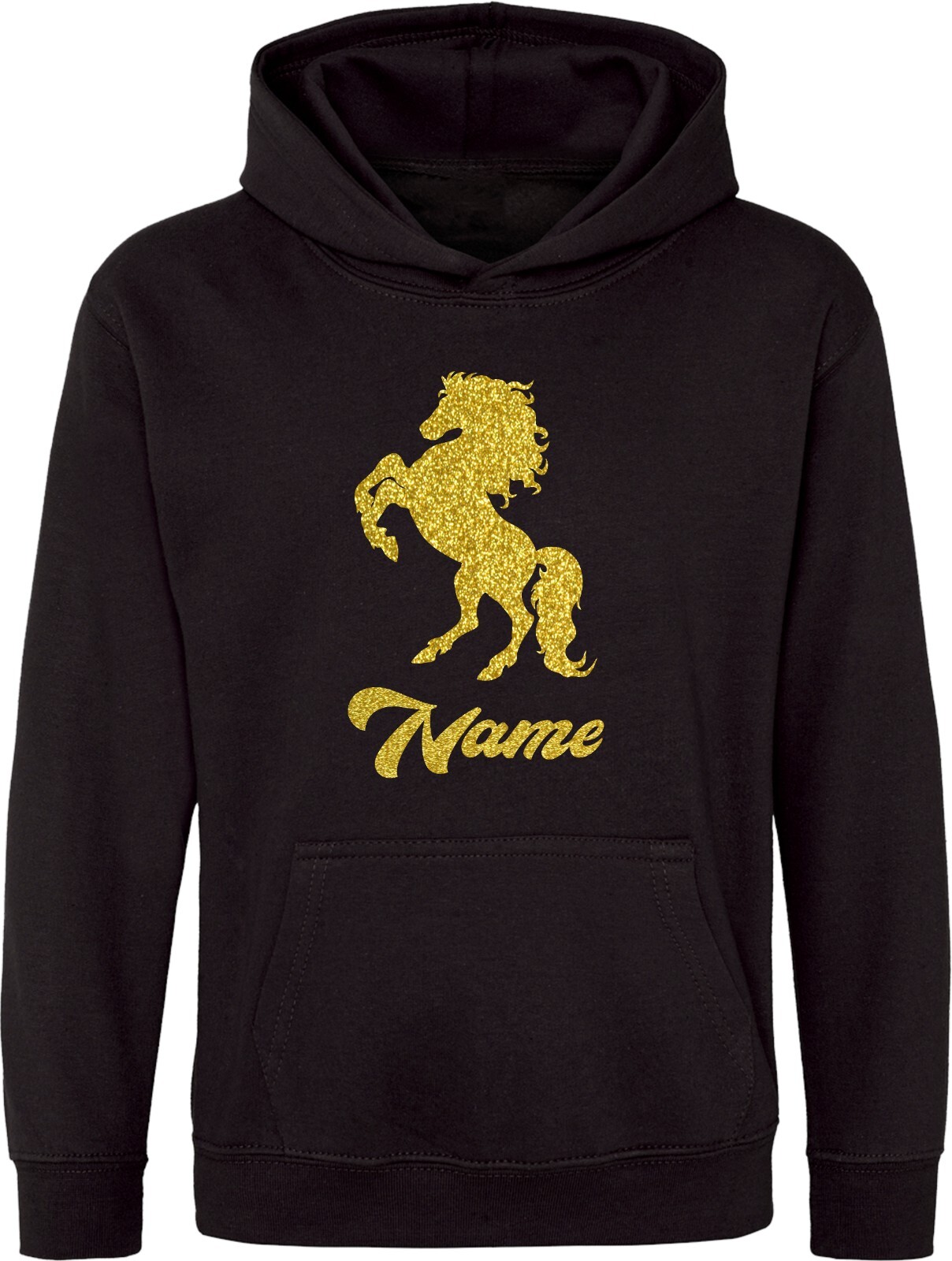 Felpa con cappuccio pony felpa con cappuccio personalizzata oro glitter pony felpa con cappuccio cavallo glitter regalo