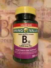 Spring Valley - Vitamin B-12 1000 mcg, Timed Release, 300 Tablet.Exp.06/2029.