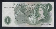 ONE POUND BANK NOTE �1 - BE81c - AUNC - UNCIRCULATED - PAGE - BS07