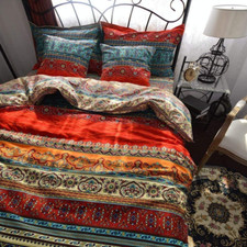 Boho Style Bedding Set Boho Duvet Cover Set Bohemian Bedding Set 3Psc Queen 