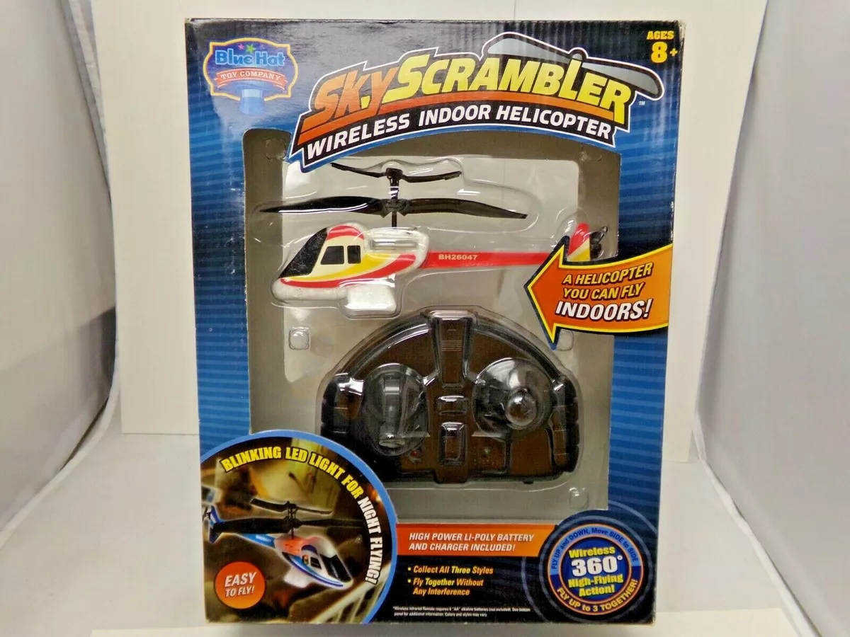 Sky Scrambler Wireless Indoor Helicopter Blue Hat Toy Company 013122DMT2