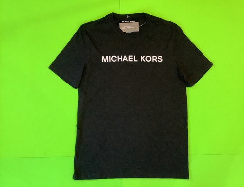 MICHAEL KORS Men’s Short Sleeve T-Shirt Size SMALL Black w/White 100% Cotton
