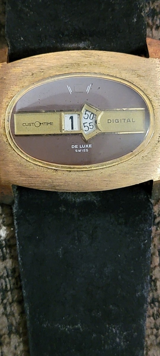 Vintage Customtime Digital De Luxe Swiss Men Wrist Watch  display picture 2
