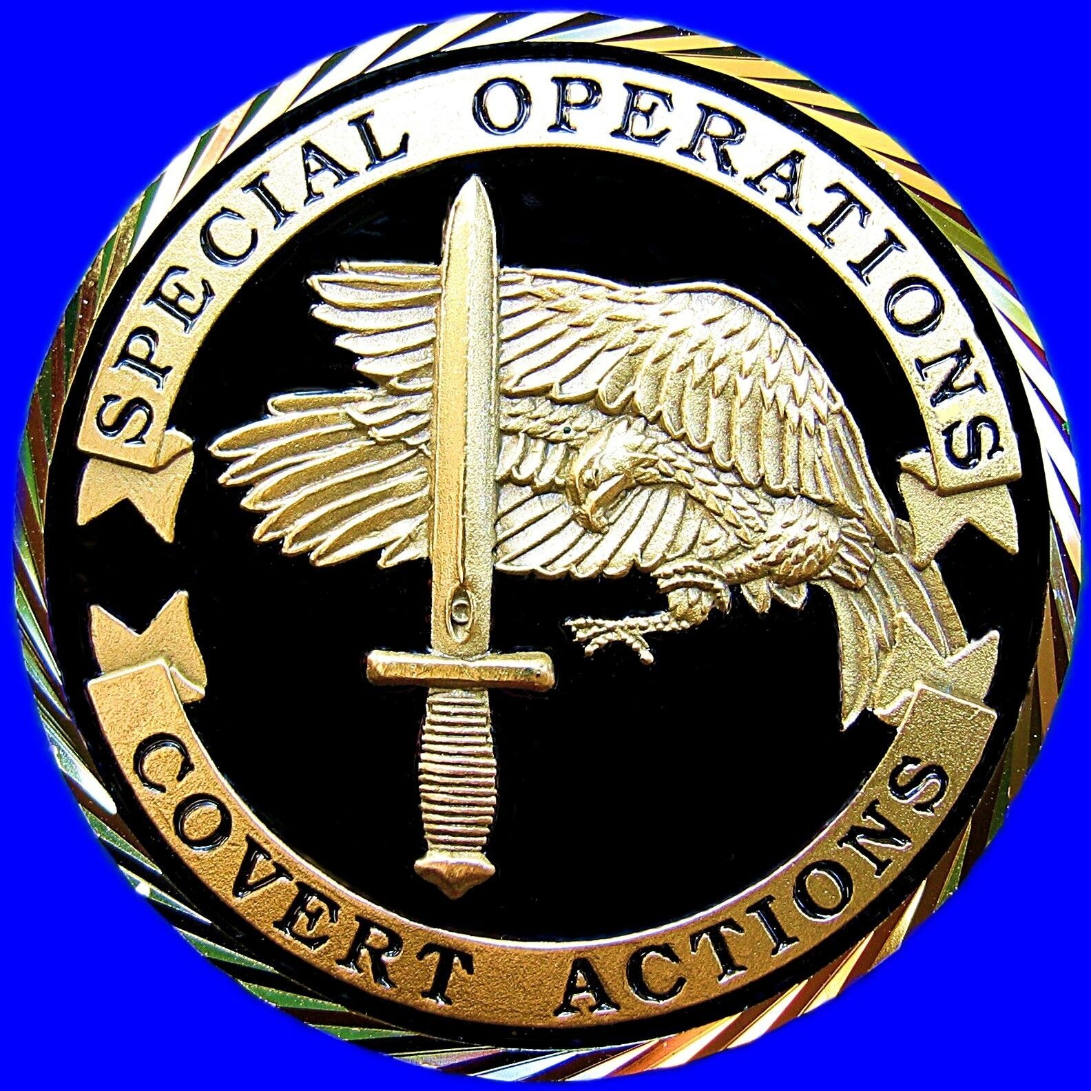 CIA SPECIAL OPERATIONS COMMANDO BLACK OPS CHALLENGE COIN INTELLIGENCE AGENCY 
