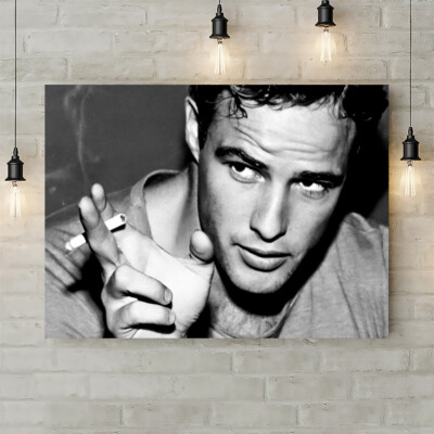 Young Marlon Brando - Movie Art - Canvas Rolled Wall Art Print - Various Sizes