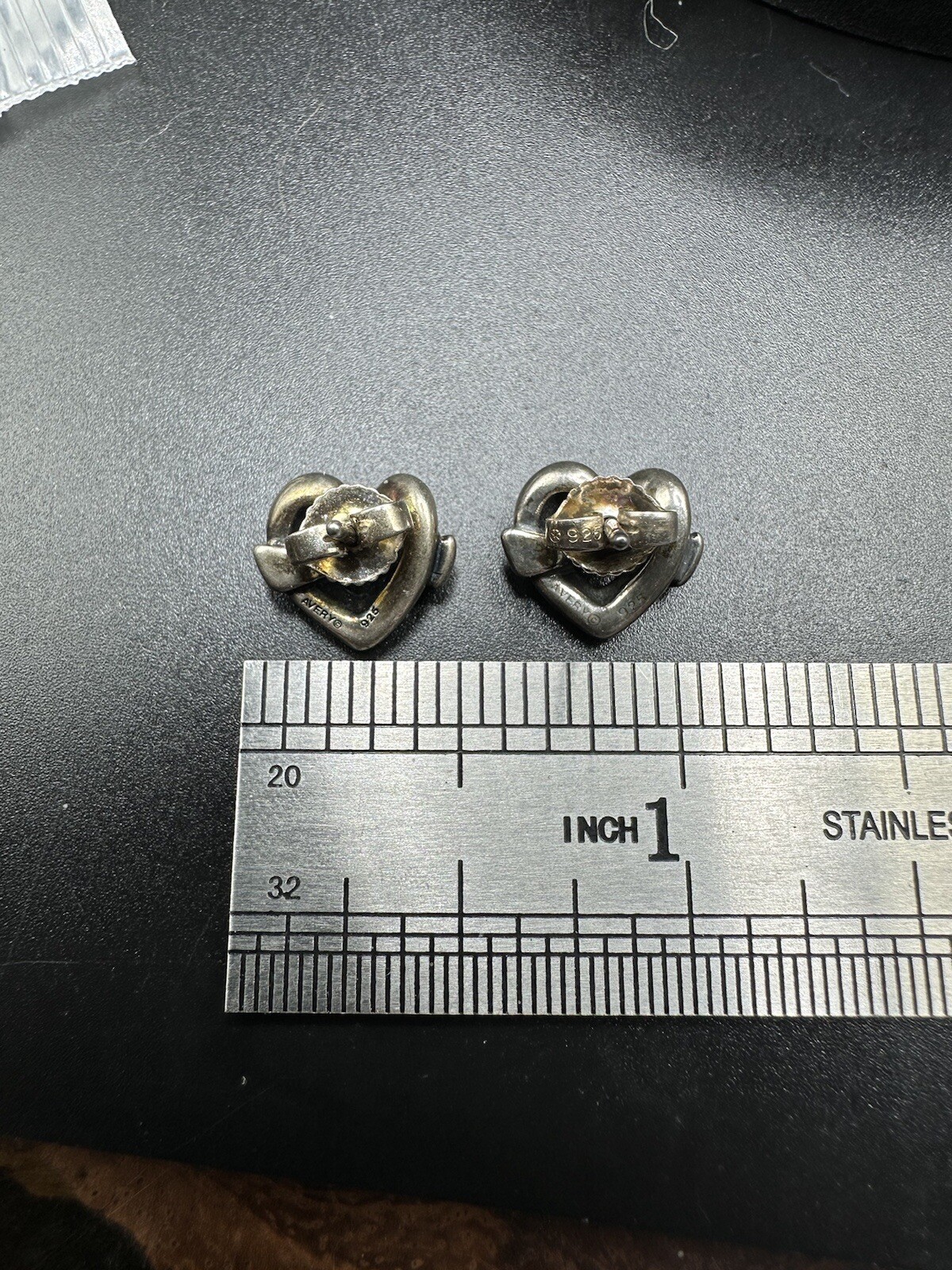 James Avery Sterling Heart Knot Stud Earrings Gem