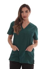 Just Love Solid Scrub Top for Women with Pockets and V-Neck - Comfortable and