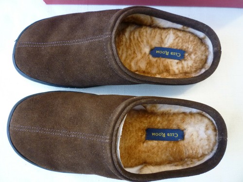 NEW Men's Club Room Indoor Outdoor Chocolate Brown Tippercho Slippers Small 7-8 - Picture 5 of 11