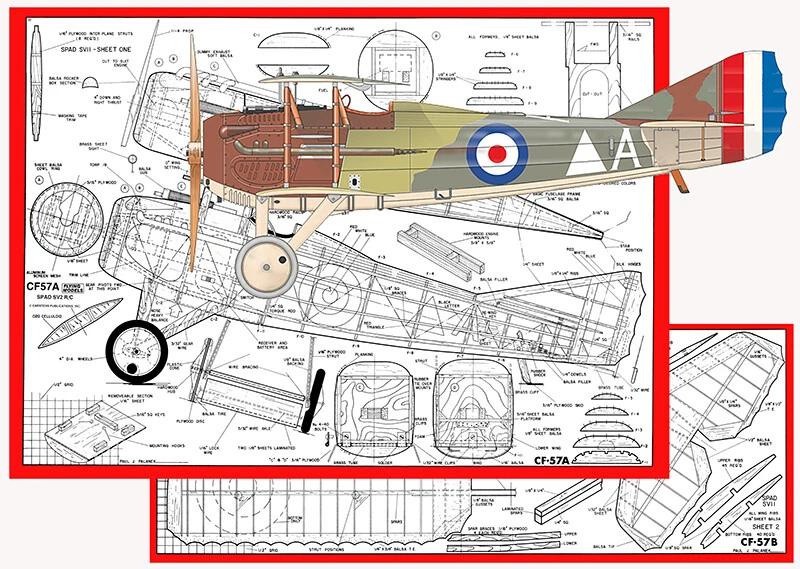 Model Airplane Plans RC SPAD SV2 43
