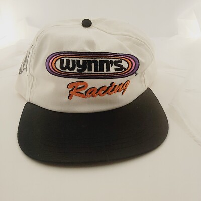Vintage Wynn's Racing Hat Signed Gary St. Amants - Snapback  in USA NASCAR Style