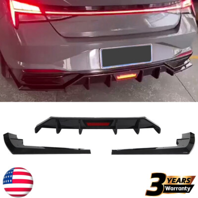 Rear Diffuser W/ LED Brake Light Fits For 2021-23 HYUNDAI ELANTRA GLOSS BLACK US