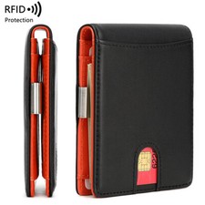 Mens Slim Wallet with Money Clip RFID Blocking Bifold Credit Card Holder for Men