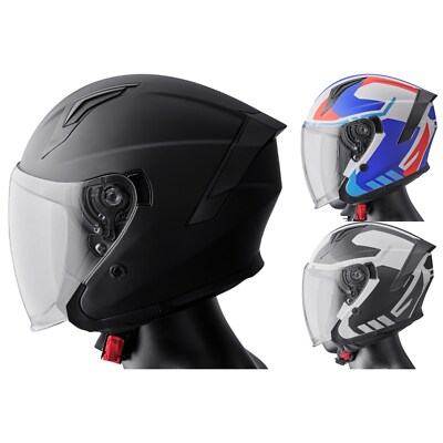 GMS Motorrad Helm Vectus - Jethelm mit langem Visier und Sonnenblende