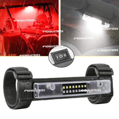 White Red LED Dome Light Roll Bar Mount for UTV ATV Polaris Ranger RZR Golf Cart