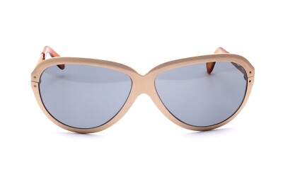  Große Sonnenbrille Aluminium matt Gold bei SELECTA France von 1970, grau   D7