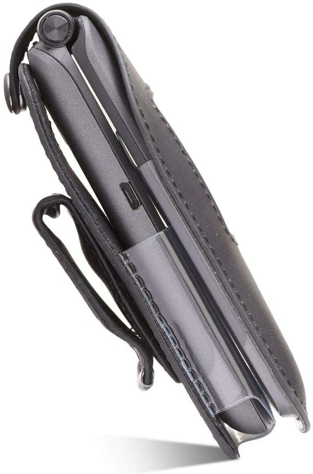 Fitted Leather Case with Belt Clip for Kazuna / Freetel Verizon eTalk Flip Phone - Image 3 of 4