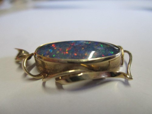 Triplet opal, pendant, 9ct gold, 1960s, vintage - Picture 10 of 11