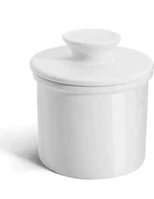 Sweese Butter Dish - Crock for Counter with Water Line White