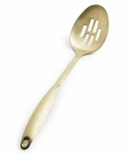 Martha Stewart Collection Gold-Tone Slotted Serving Spoon Scooping - MSRP $22