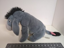 Disney Store Eeyore Plush Stuffed Animal Winnie the Pooh Gray Donkey 12  EUC