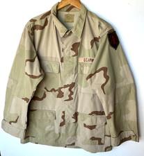 Vintage US Army Jacket Mens SIZE Large Long Desert 3 Color Camo Combat Coat
