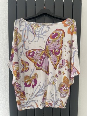 EMILIO PUCCI Seiden-Mix Shirt Gr. 40 IT 44 Schmetterling Print Vintage Rarität