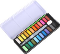 Creszzle Aquarellfarben Set, 24 Farben Mit Pinsel, Wassertankpinsel, Ideal FüR