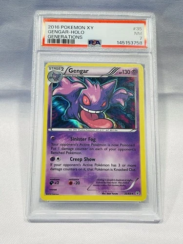 2016 POKEMON XY GENERATIONS #35 GENGAR-HOLO PSA 7