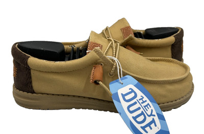 Hey Dude Men's Wally Workwear Comfort Slip On Walking Shoes Tan Size:8 108S
