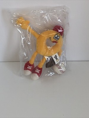 Vintage Campbell's SpaghettiOs ''The O'' Plush Keychain Baseball Poseable Yellow