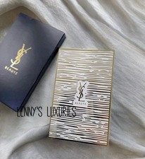 YVES SAINT LAURENT YSL BEAUTE Logo Hand Mirror Compact Portable Gold 2.25 x 3.25