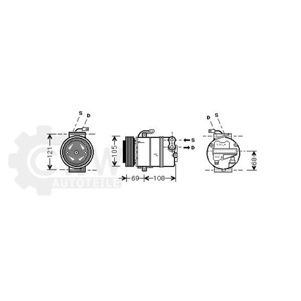 AVA Quality Cooling Kompressor Klimaanlage Passend FüR Opel Zafira A F75_-image