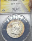 1949D Franklin Dollar MS62 FBL
