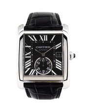 Cartier Tank MC 3589 34x44mm Automatic Mens Black Watch Box Papers Guarantee