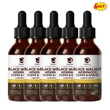 5xWorm  Parasite Cleanse, Black Walnut, Wormwood Clove Plus Oregano Garlic