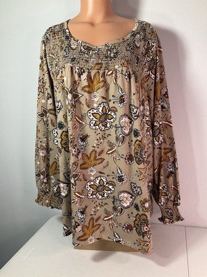 ABSOLUTELY FAMOUS Blouse. Color: Browns. Size 3X. NEW.