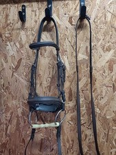  Kieffer Leather  Bridle, bit & Reins. Cob Size, Matt Brown. (Ref:360Y)