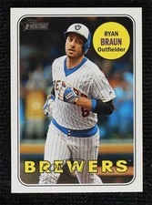 2018 Topps Heritage Throwback Variation SP (High Number SP) Ryan Braun #406 13iq