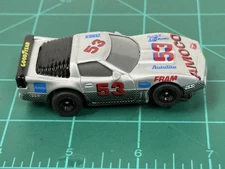Marchon #53 Silver  Corvette HO Slot Car  Runs Good Tyco/AFX Track