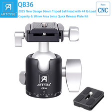 ARTCISE Tripod Ball Head 36 mm Panoramic Tripod Head W/ Arca Swiss QR Plate